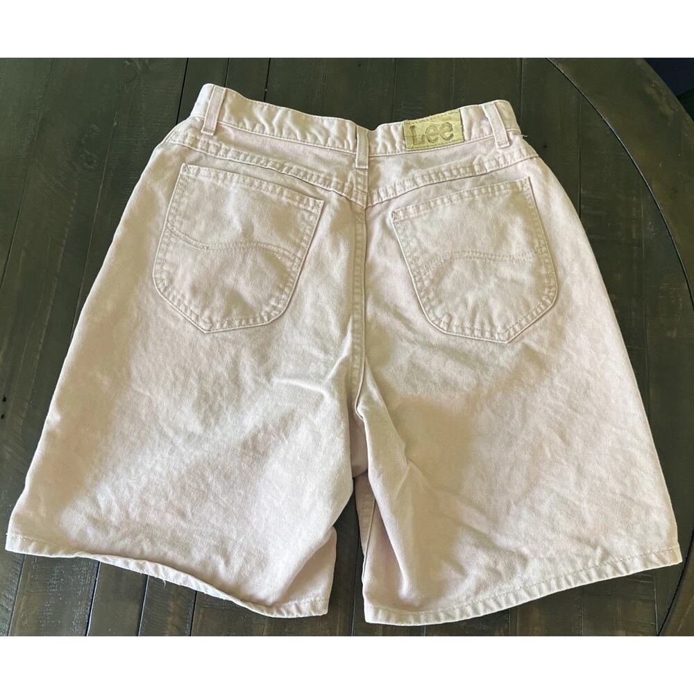 Vintage Lee Denim Shorts Women’s 12 Dusty Rose Pink High Rise Shorts Cotton USA